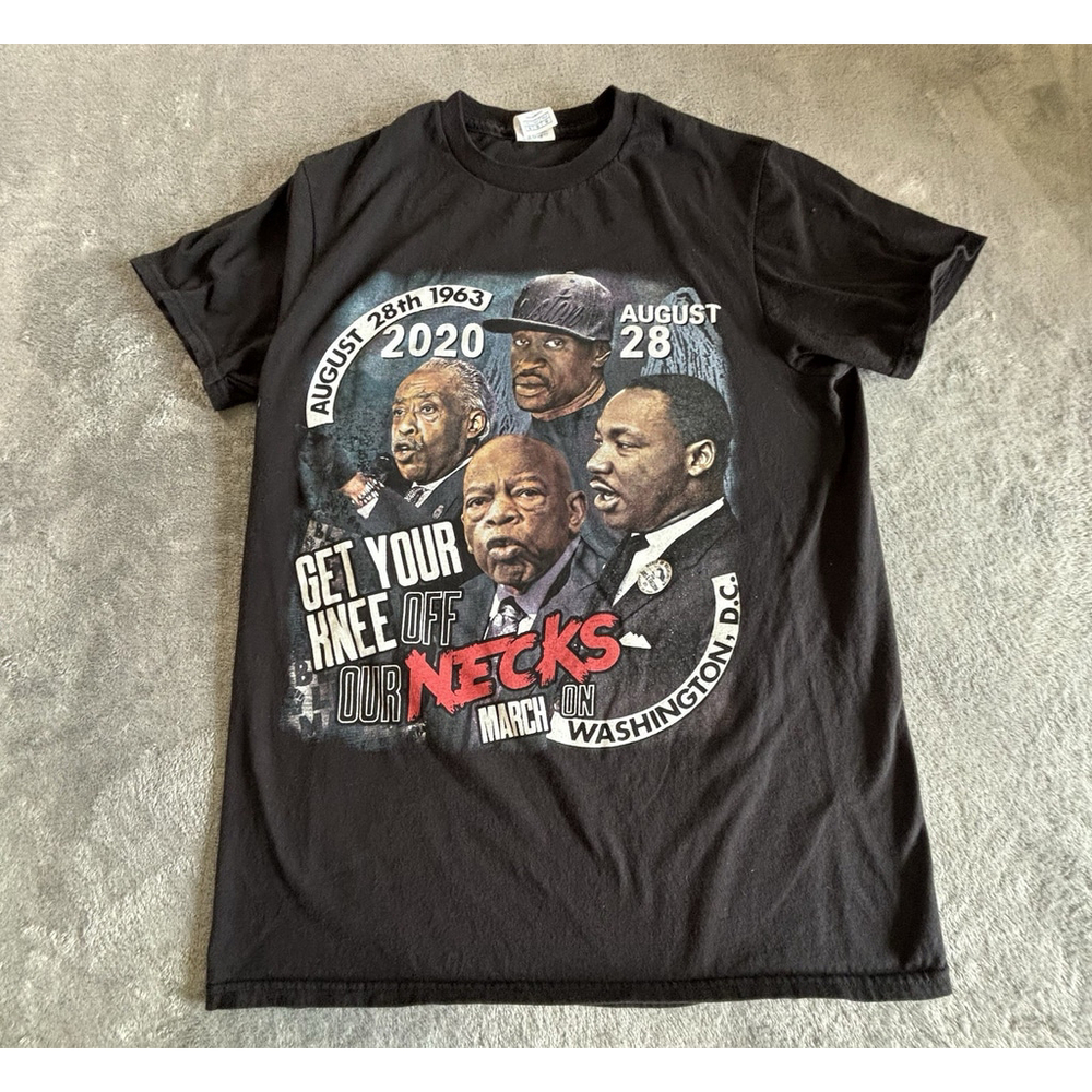 March On Washington 2020 MLK Floyd Sharpton Rice BLM Black T-Shirt Men's N